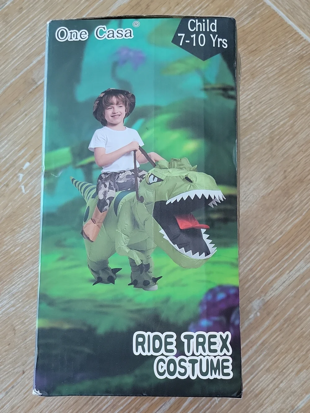 One Casa Inflatable Dinosaur Costume T Rex  Blow Up Chikd 7-10yrs. Halloween